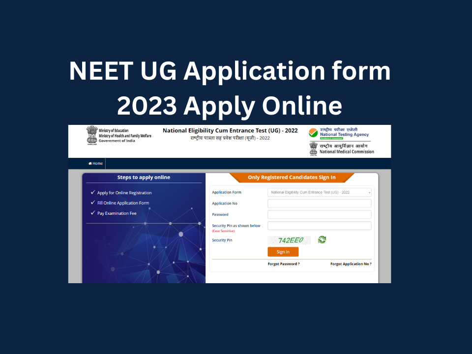 NEET UG Application form 2023 Apply Online