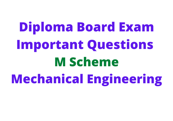 Thermal and Automobile Engineering M Scheme Important questions