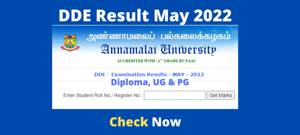 Annamalai University DDE Result May 2022 Check now