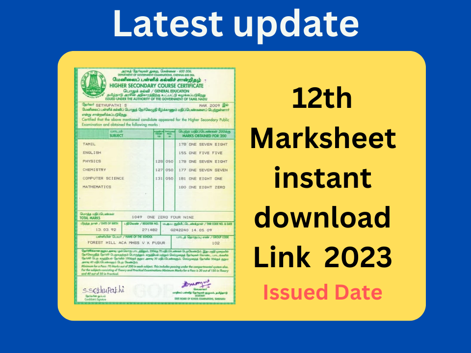 12th Marksheet download 2023